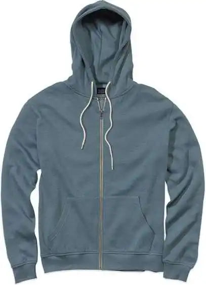 Mv Sport 2349 Retro Heather Full Zip Hooded Sweatshirt Light Denim