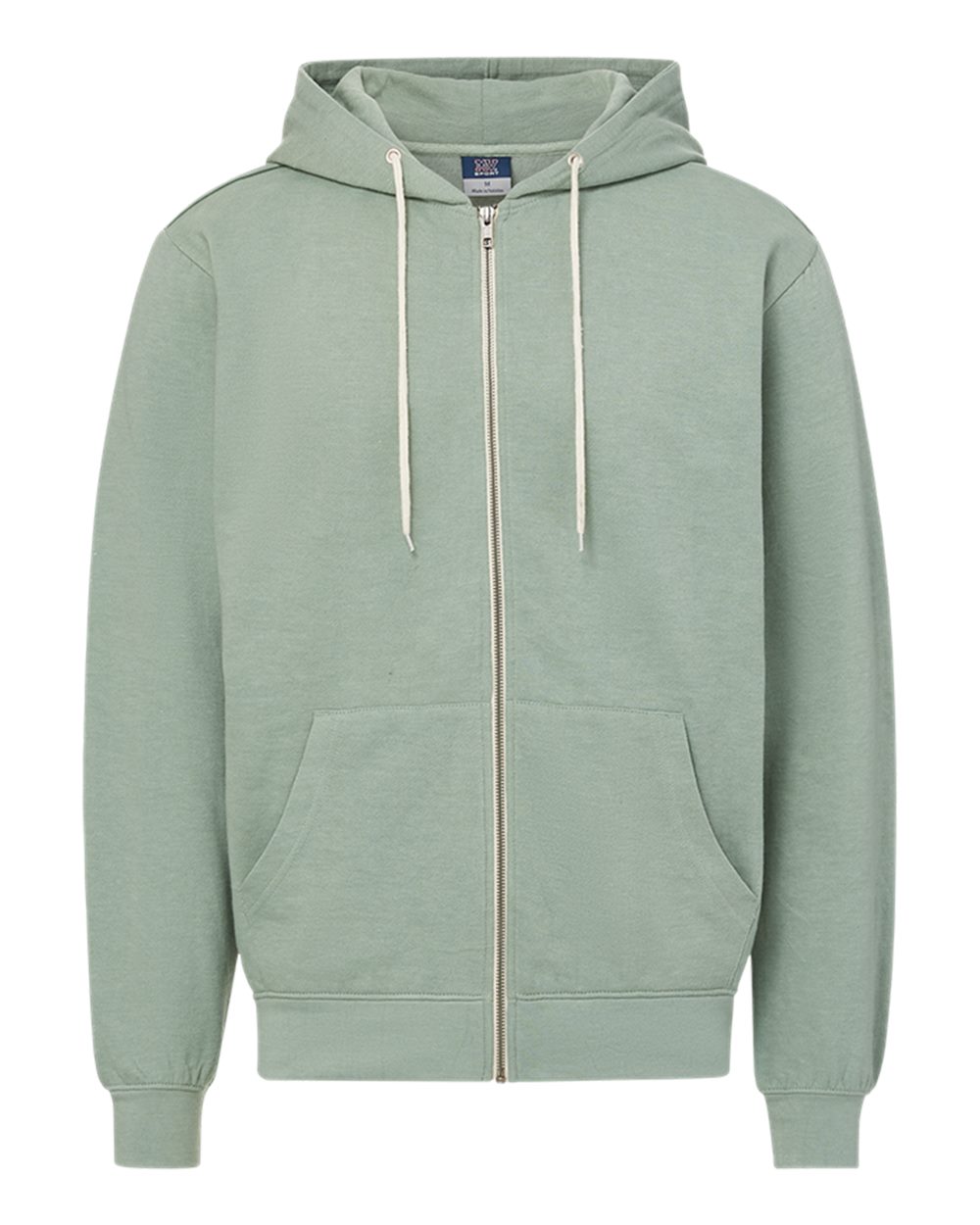 Mv Sport 2349 Unisex Retro Heather Full-zip Hooded Sweatshirt - Greenstone