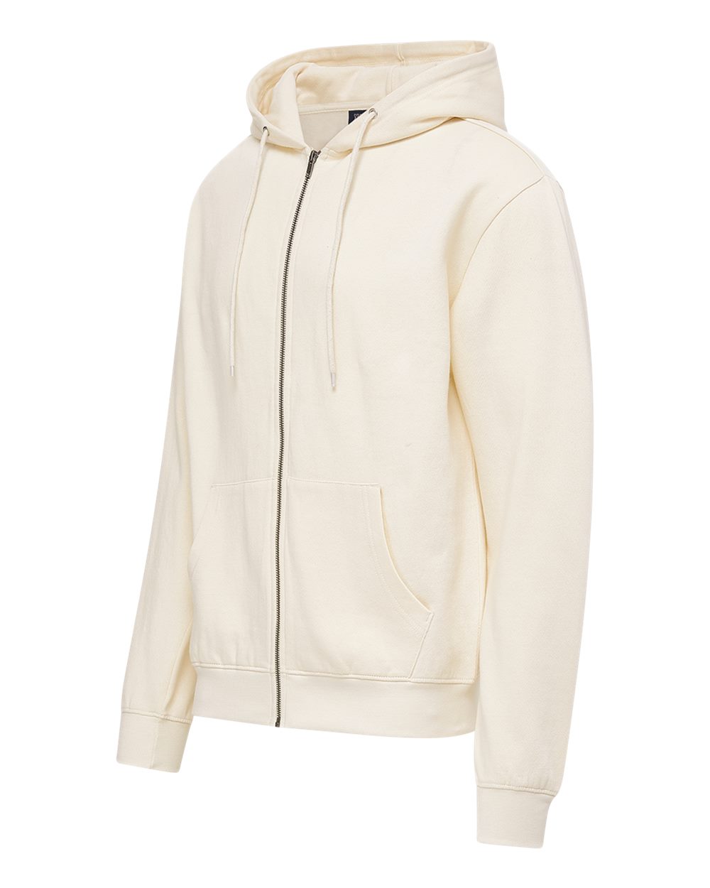 Mv Sport 2349 Unisex Retro Heather Full-zip Hooded Sweatshirt - Ecru