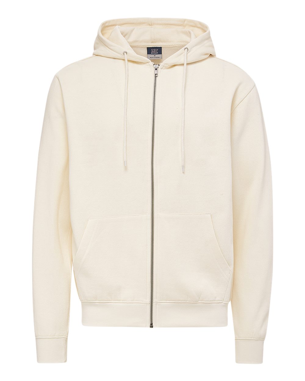 Mv Sport 2349 Unisex Retro Heather Full-zip Hooded Sweatshirt - Ecru