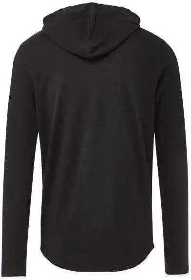 Mv Sport 24401 Miles Slub Hooded Long Sleeve T-shirt - Black
