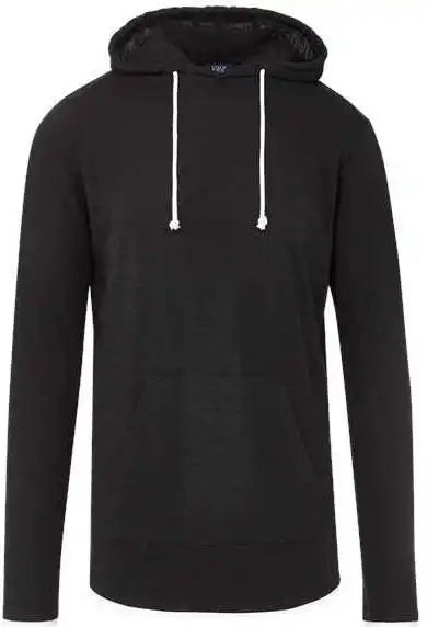 Mv Sport 24401 Miles Slub Hooded Long Sleeve T-shirt - Black