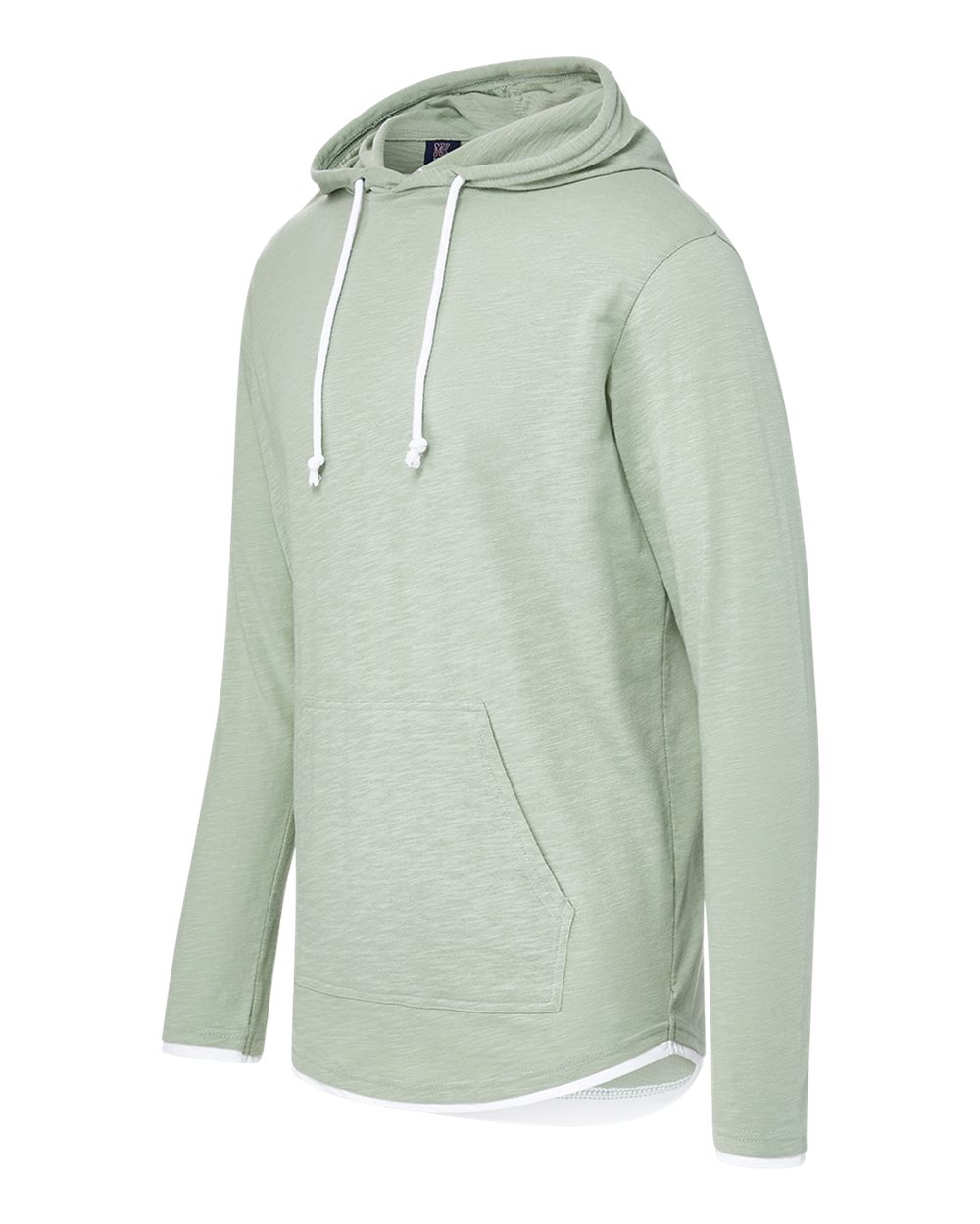 Mv Sport 24401 Unisex Miles Slub Hooded Long Sleeve T-shirt - Greenstone