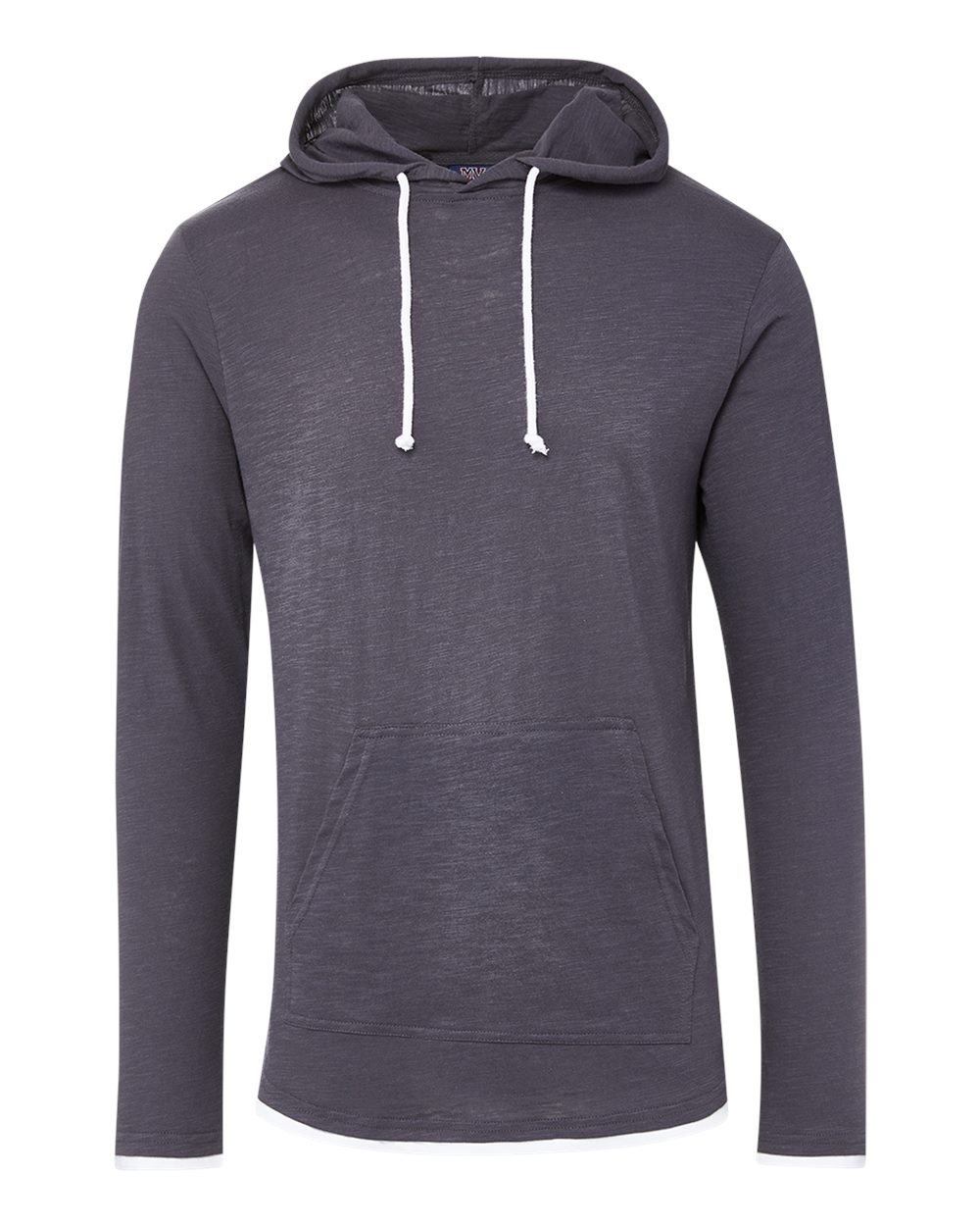 Mv Sport 24401 Unisex Miles Slub Hooded Long Sleeve T-shirt - Iron Grey
