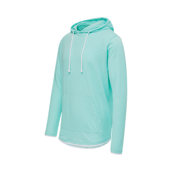 Mv Sport 24401 Unisex Miles Slub Hooded Long Sleeve T-shirt - Oasis