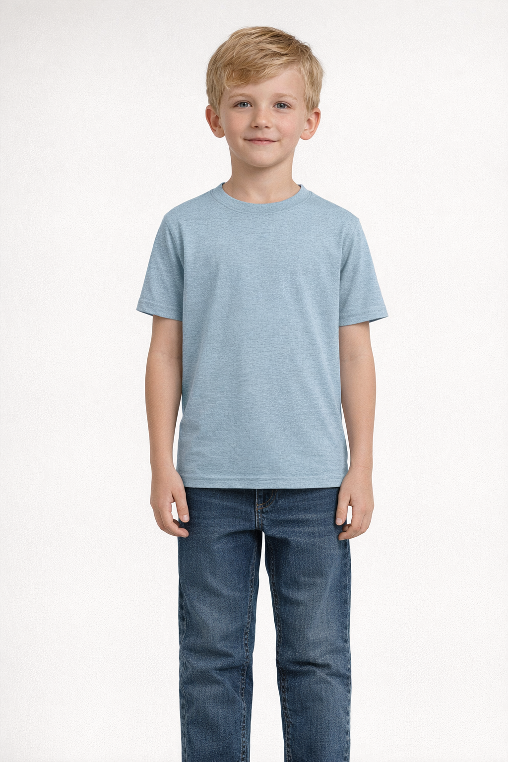 Mv Sport 24407y Youth Buddy Tee - Light Denim Htr