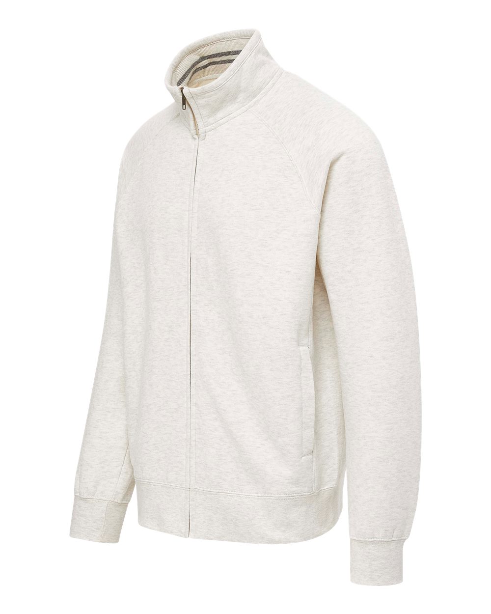 Mv Sport 25157 Men’s Vintage Fleece Track Jacket - Oatmeal