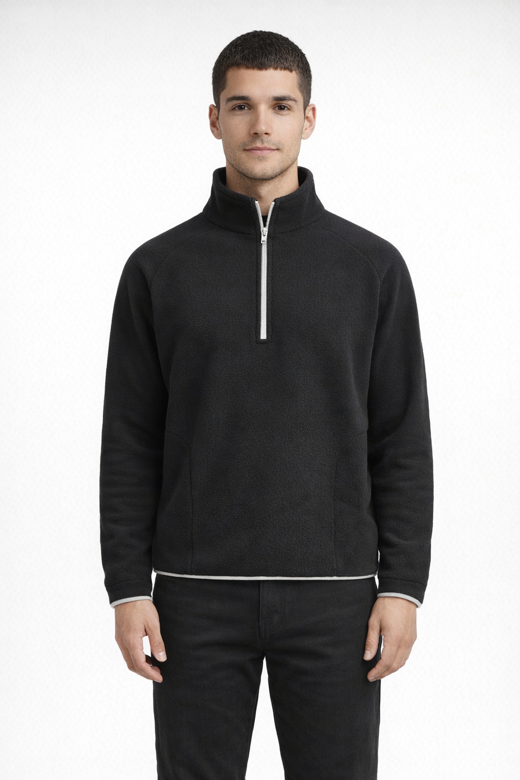 Mv Sport 26111 Whisper Fleece q Zip - Black