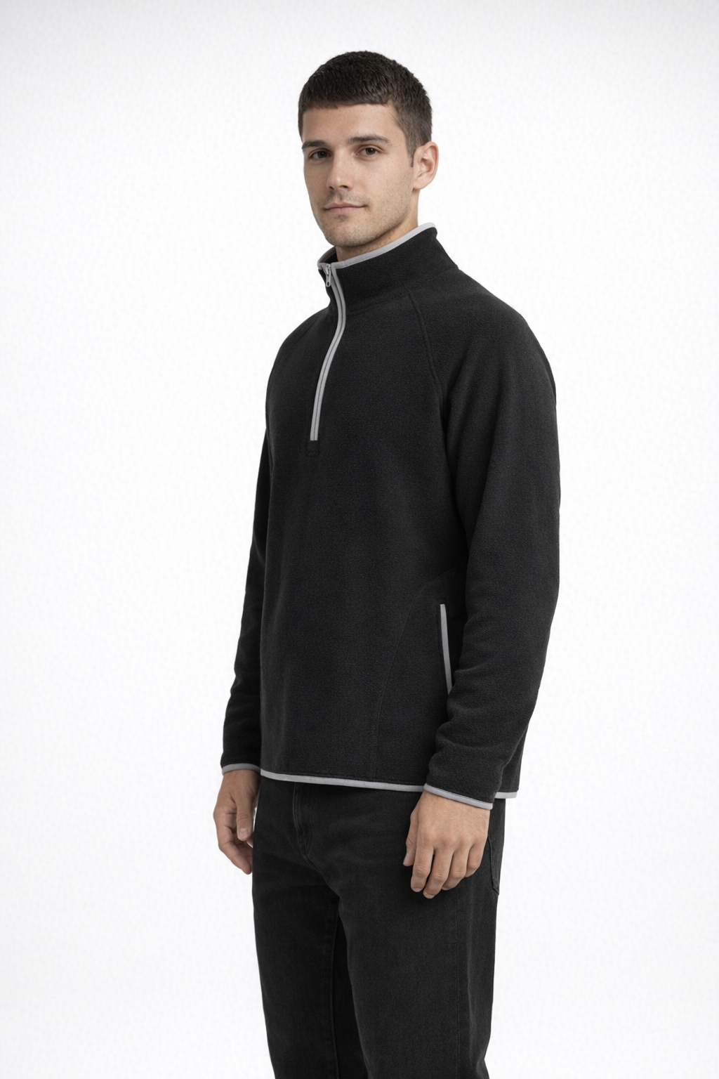 Mv Sport 26111 Whisper Fleece q Zip - Black