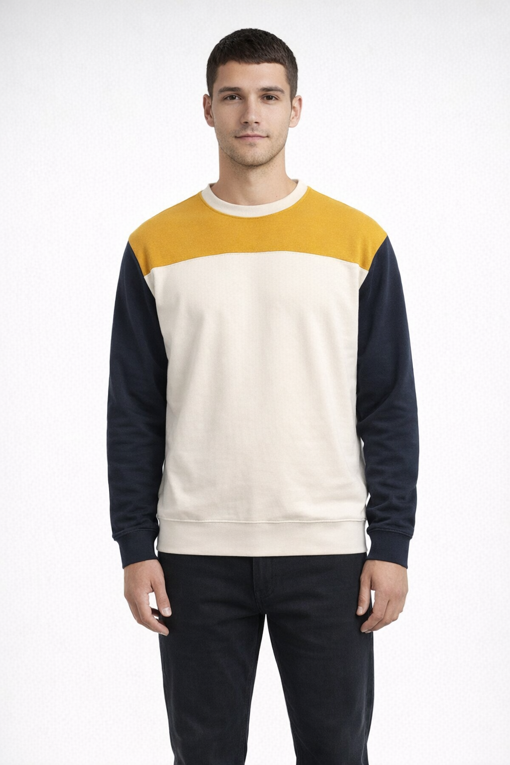 Mv Sport 26145 Unisex Colorblock Crew - Ginger