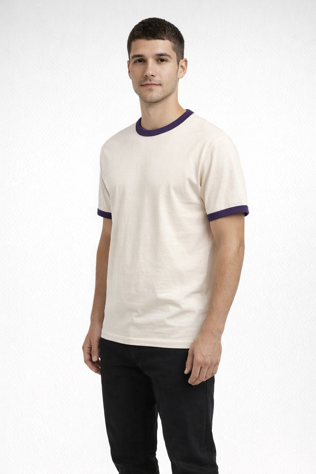 Mv Sport 26425 Ringer Tee - Athletic Purple