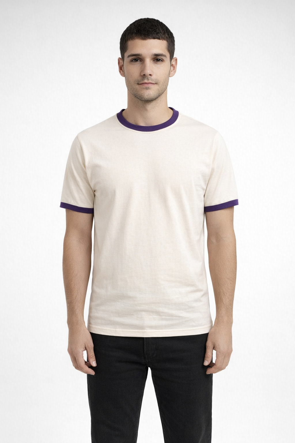 Mv Sport 26425 Ringer Tee - Athletic Purple