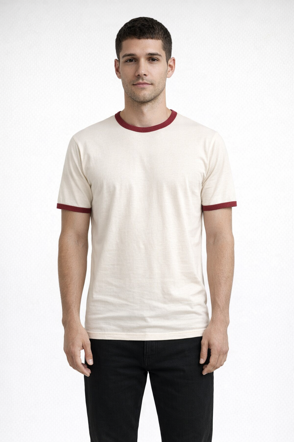 Mv Sport 26425 Ringer Tee - Crimson