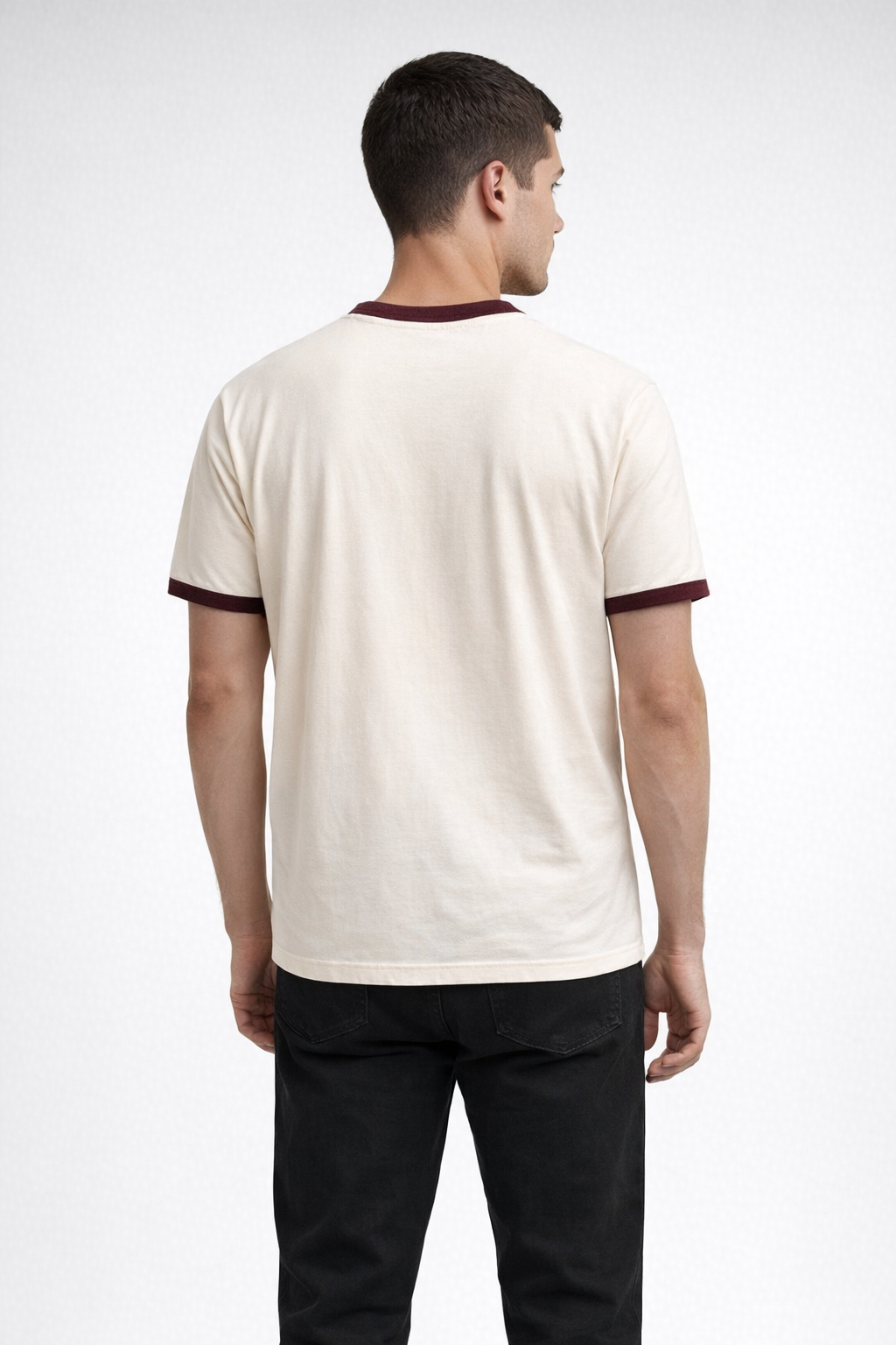 Mv Sport 26425 Ringer Tee - Maroon