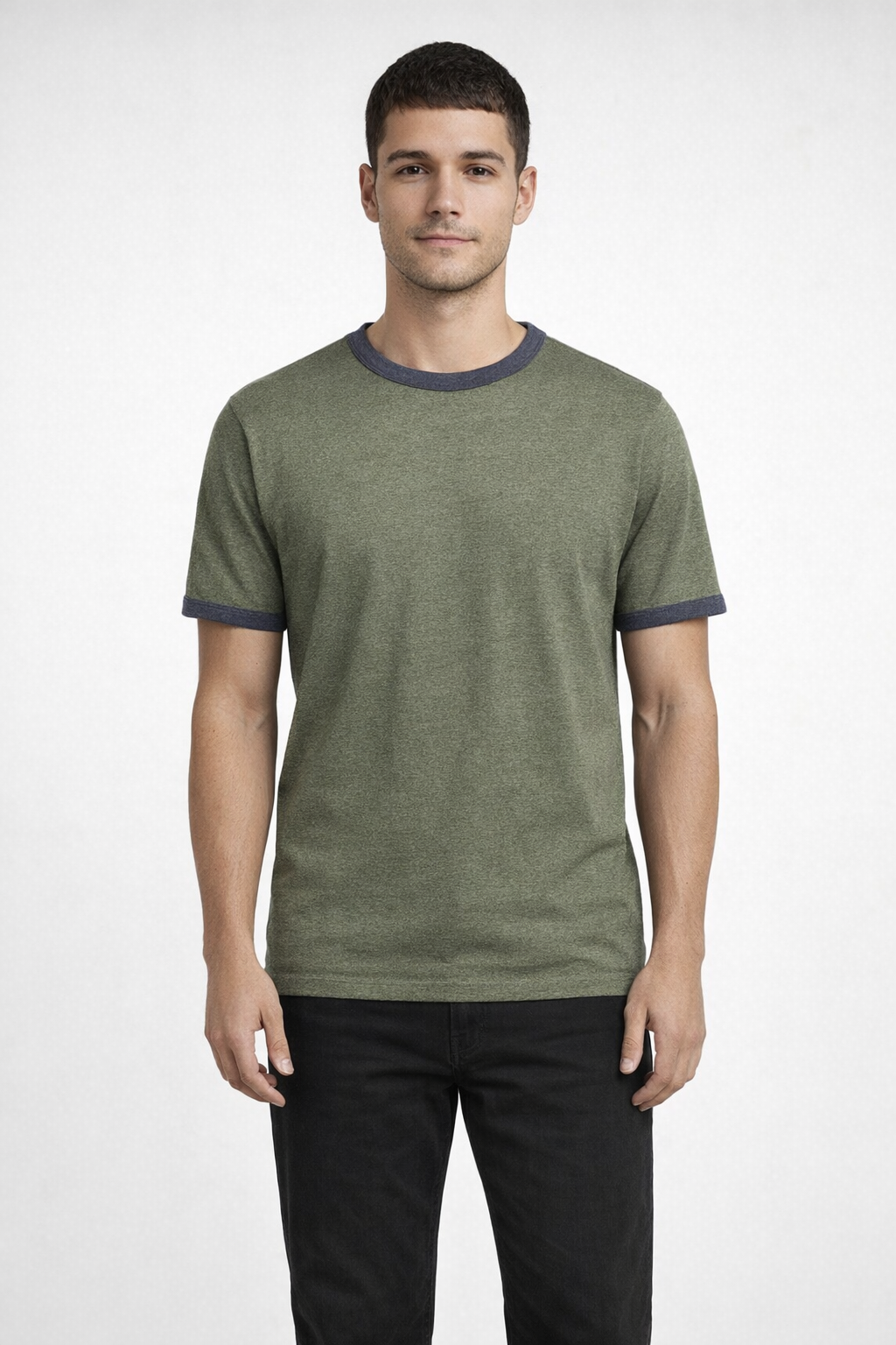 Mv Sport 26425 Ringer Tee - Vintage Olive
