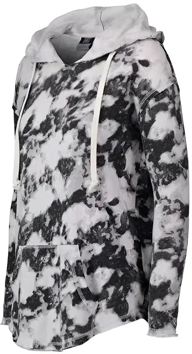 Mv Sport W17122 Women’s Angel Terry Nora Pullover Greyscale Tie Dye