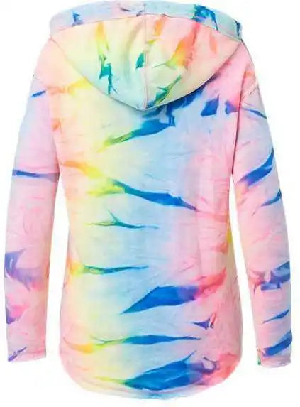 Mv Sport W17122 Women’s Angel Terry Nora Pullover Neon Tie Dye