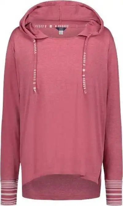 Mv Sport W19439 Women’s Heathered Jersey Hooded Tunic Dusty Rose