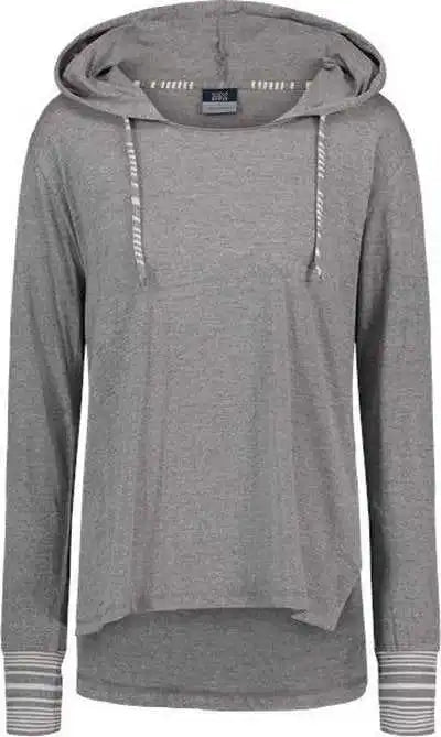 Mv Sport W19439 Women’s Heathered Jersey Hooded Tunic Graphite