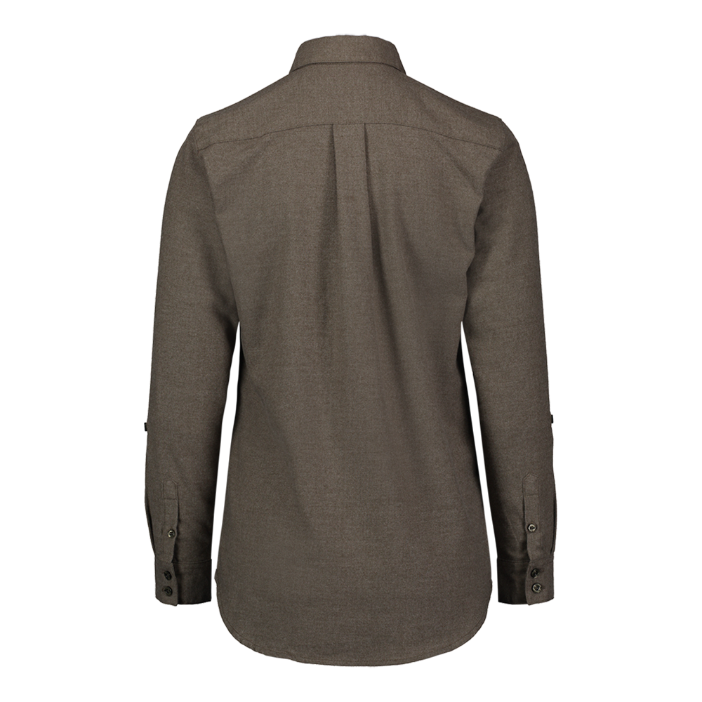 Mv Sport W198306 Weatherproof Vintage Ladies Brushed Flannel Solid Long Sleeve Shirt - Dusty Olive