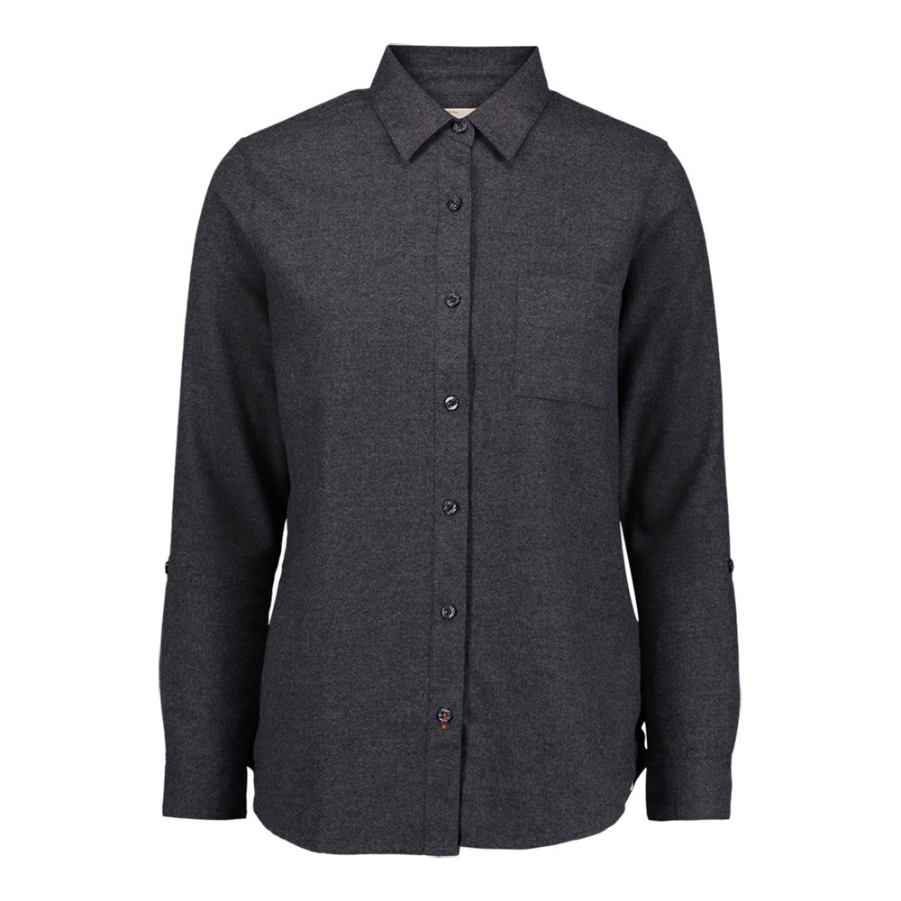 Mv Sport W198306 Weatherproof Vintage Ladies Brushed Flannel Solid Long Sleeve Shirt - Dark Navy