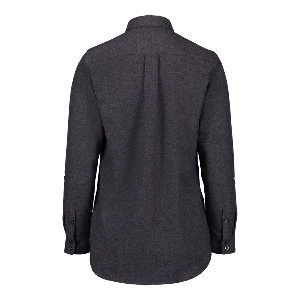 Mv Sport W198306 Weatherproof Vintage Ladies Brushed Flannel Solid Long Sleeve Shirt - Dark Navy