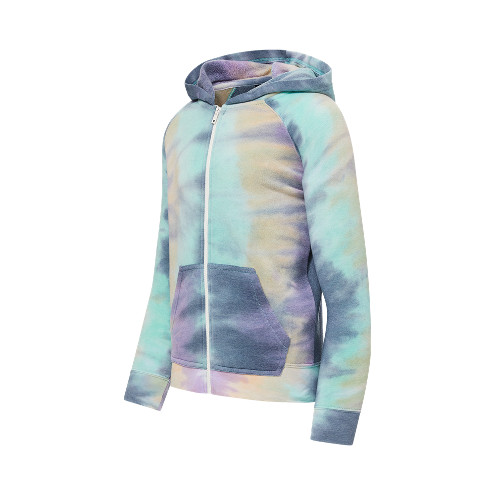 Mv Sport W20150y Youth Stockton Angel Fleece Full Zip - Pastel Stripe Tie Dye