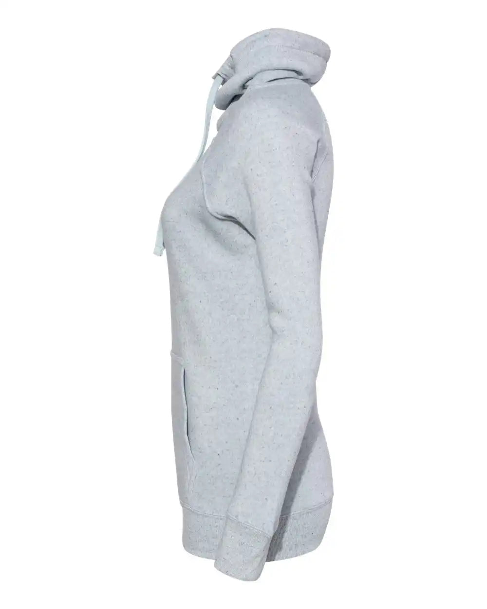 Mv Sport W20155 Women’s Space-dyed Cowl Neck Sweatshirt - Light Blue