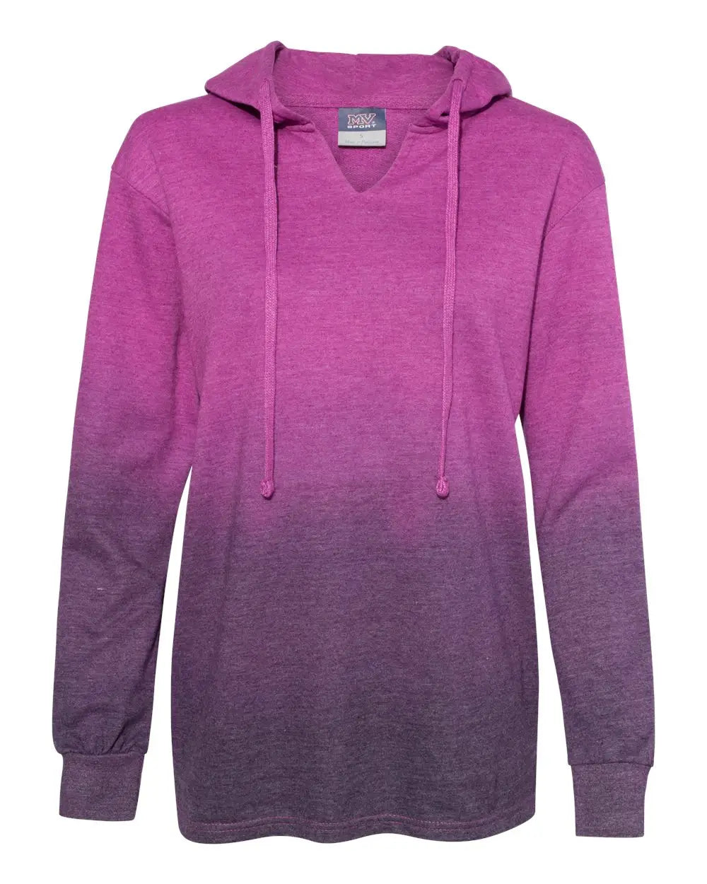 Mv Sport W20158 Women’s French Terry Ombré Hooded Sweatshirt - W20185 - Dragonfruit Navy - Dragonfruit/ / Ladies s