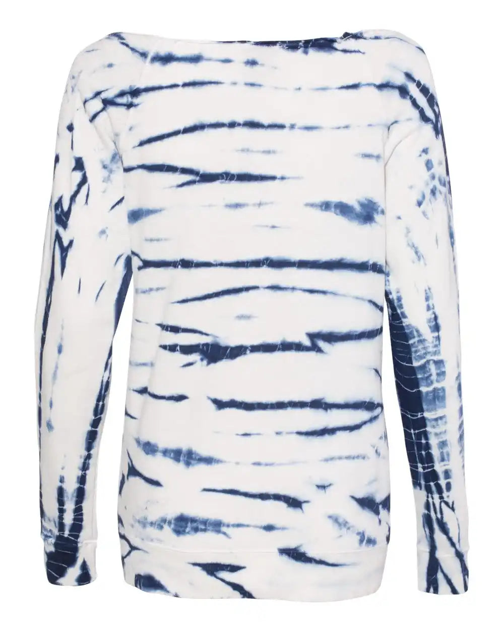 Mv Sport W20173 Women’s French Terry Off-the-shoulder Tie-dyed Sweatshirt - Navy - s