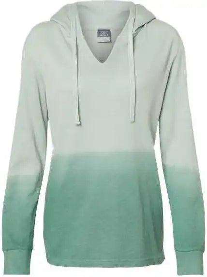 Mv Sport W20185 Women’s French Terry Ombr Hooded Sweatshirt - Greenstone Jungle Green