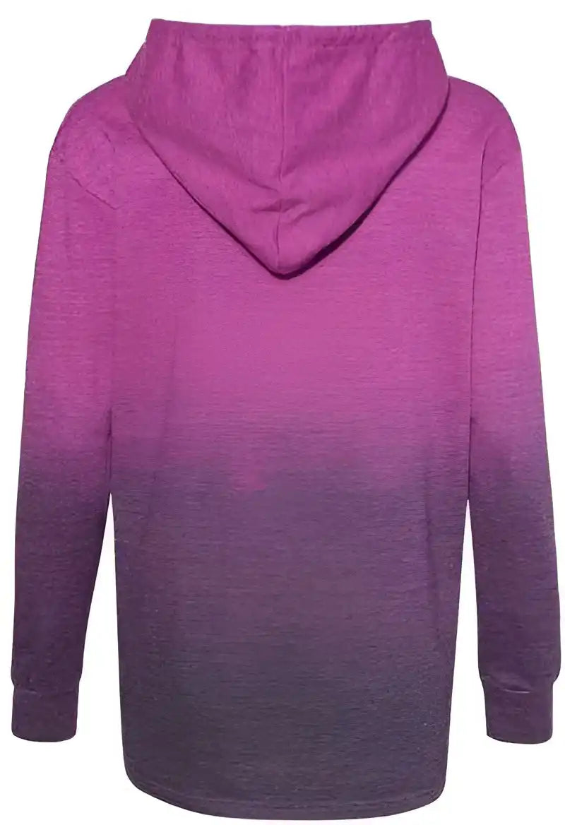 Mv Sport W20185 Women’s French Terry Ombr Hooded Sweatshirt Dragonfruit Navy