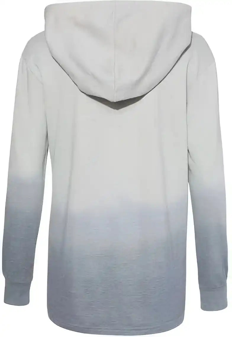 Mv Sport W20185 Women’s French Terry Ombr Hooded Sweatshirt Greyscale