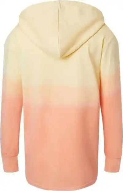 Mv Sport W20185 Women’s French Terry Ombr Hooded Sweatshirt Sunray Creamsicle