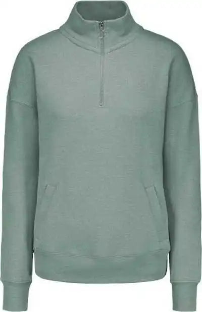 Mv Sport W20189 Women’s Cloud Fleece Quarter Zip Sweatshirt Greenstone