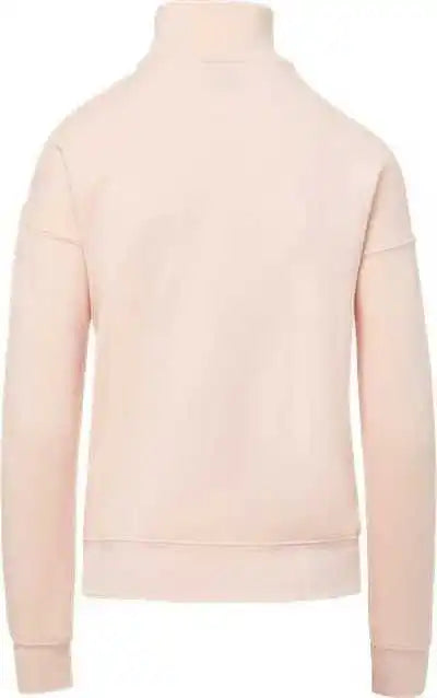 Mv Sport W20189 Women’s Cloud Fleece Quarter Zip Sweatshirt Cameo Pink