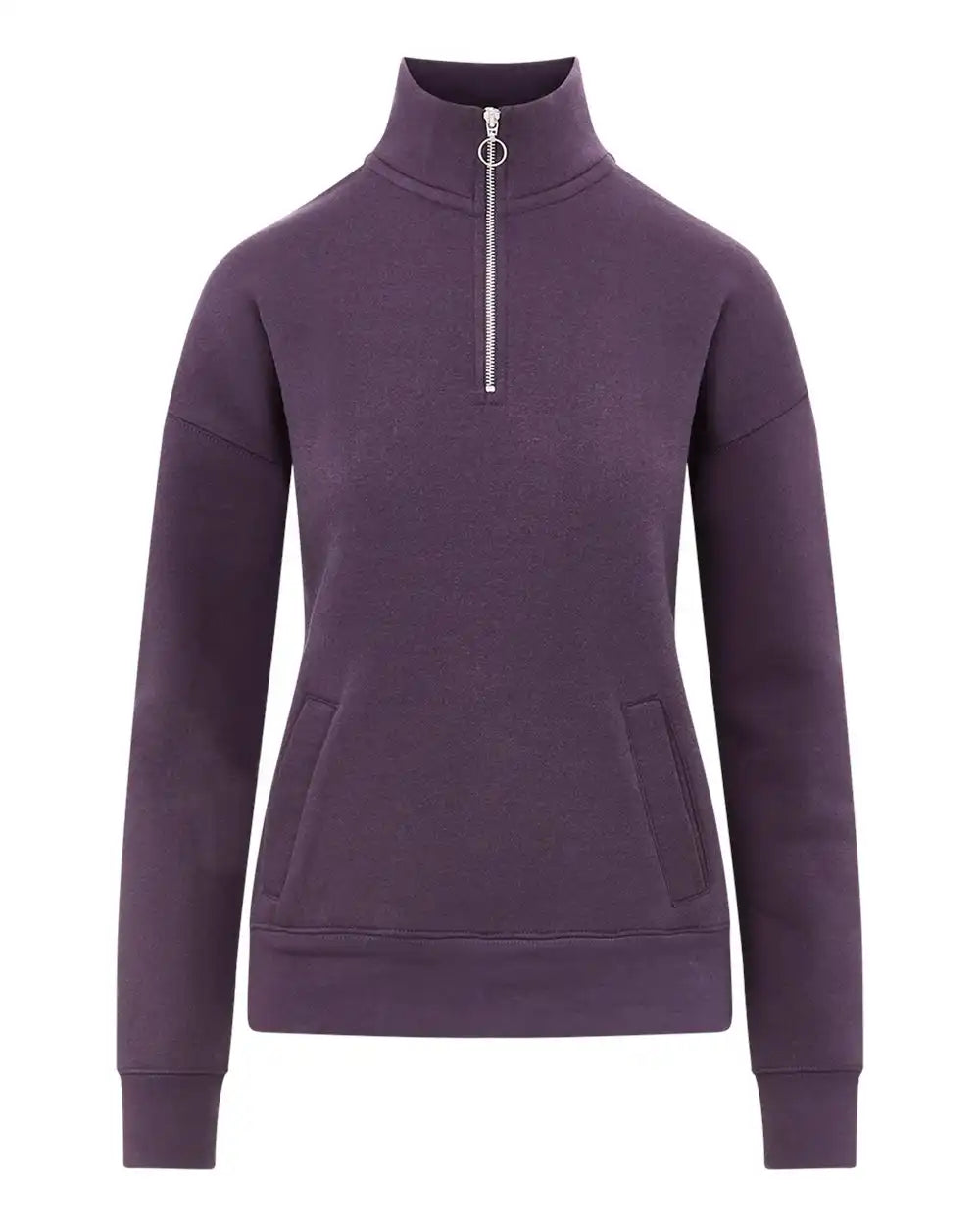 Mv Sport W20189 Women’s Cloud Fleece Quarter-zip Sweatshirt - Eggplant - s