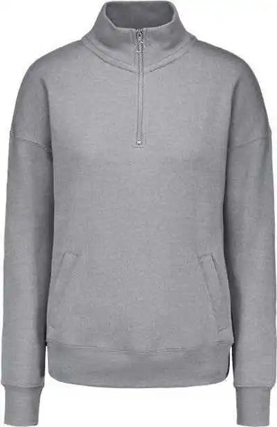 Mv Sport W20189 Women’s Cloud Fleece Quarter Zip Sweatshirt Heather Gray