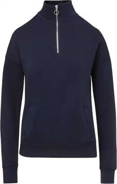 Mv Sport W20189 Women’s Cloud Fleece Quarter Zip Sweatshirt Navy