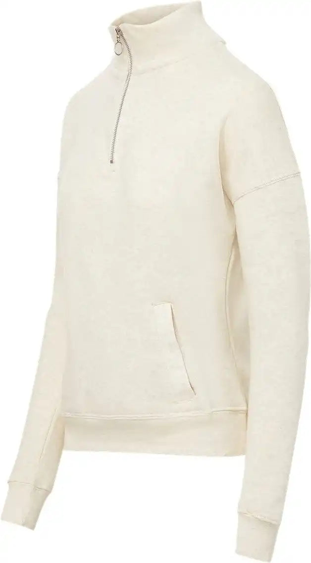 Mv Sport W20189 Women’s Cloud Fleece Quarter-zip Sweatshirt - Oatmeal