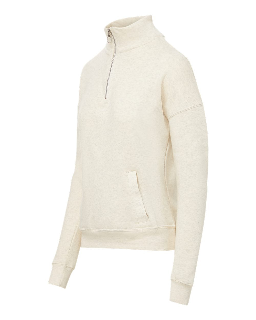 Mv Sport W20189 Women’s Cloud Fleece Quarter-zip Sweatshirt - Oatmeal