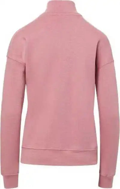 Mv Sport W20189 Women’s Cloud Fleece Quarter Zip Sweatshirt Orchid Ice
