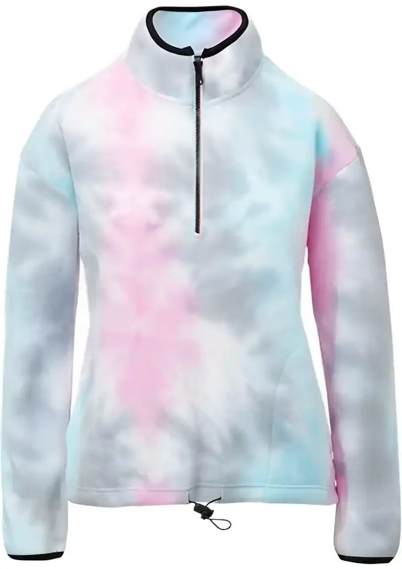 Mv Sport W21138 Women’s Aurora Polar Fleece Quarter Zip Pullover Pastel Tie Dye