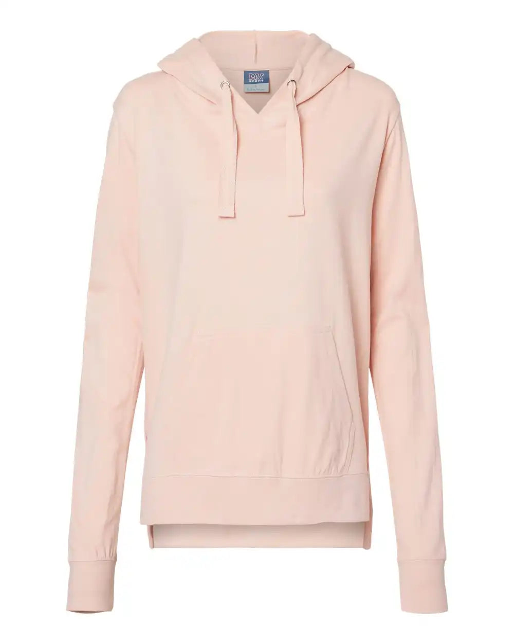 Mv Sport W21404 Women’s Sueded Jersey Hooded Sweatshirt - Cameo Pink - s