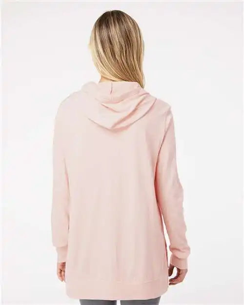 Mv Sport W21404 Women’s Sueded Jersey Hooded Sweatshirt - Cameo Pink