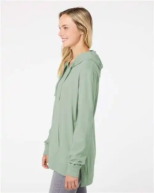 Mv Sport W21404 Women’s Sueded Jersey Hooded Sweatshirt - Greenstone