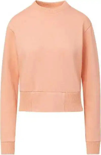 Mv Sport W22106 Women’s Cloud Fleece Crop Crewneck Sweatshirt - Creamsicle
