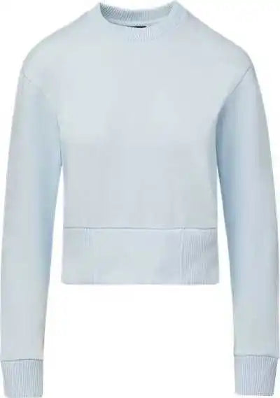 Mv Sport W22106 Women’s Cloud Fleece Crop Crewneck Sweatshirt Arctic Blue