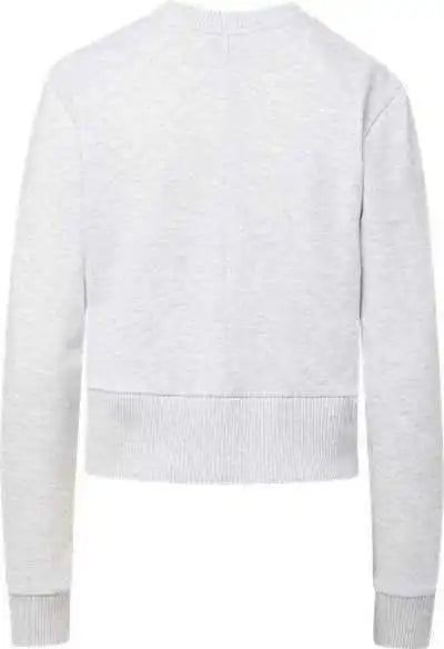 Mv Sport W22106 Women’s Cloud Fleece Crop Crewneck Sweatshirt Ash