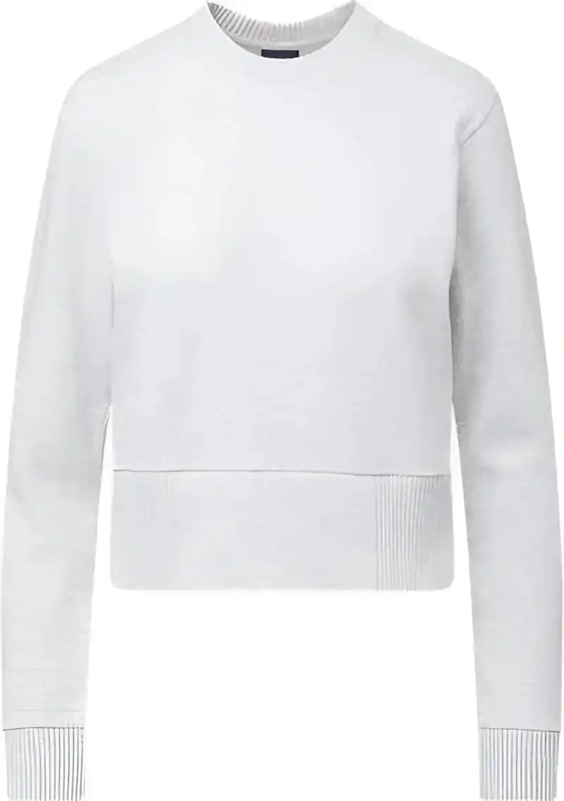 Mv Sport W22106 Women’s Cloud Fleece Crop Crewneck Sweatshirt - Ash